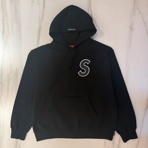 Supreme Black Hoodie with White Lettering